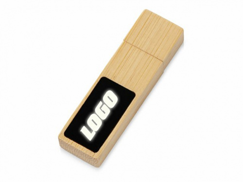 USB 2.0- флешка на 32 Гб c подсветкой логотипа Bamboo LED натуральный 32Gb